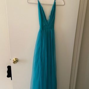 Beautiful full length aqua dress